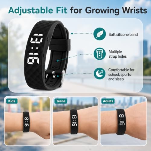 Vibrating Wristband Alarm Clock for Heavy Sleepers Vibration Wrist Bracelet Silent Watch Shock Loud with Wake Adults Wearable Deaf Shocking ADHD Vibrate Bands People Despertador Alarma - Image 4