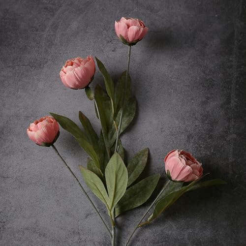 6 Pcs 27" Faux Silk Peony Artificial Flowers Stems for Vase (Dusty Pink) - Image 2