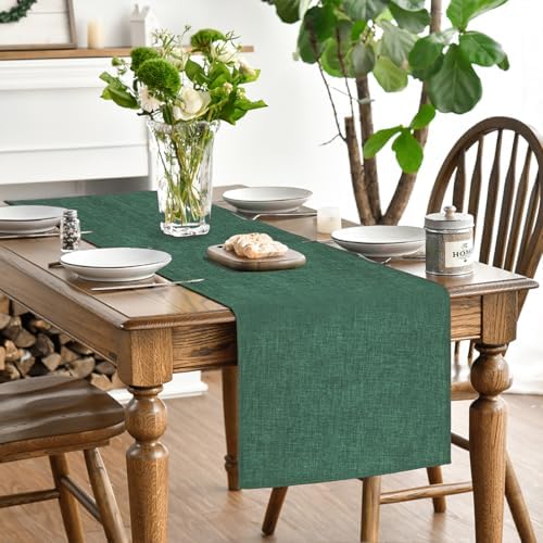Artoid Mode Forest Green Table Runner, Seasonal Christmas Spring Washable Kitchen Dining Table Decoration for Home Party Decor 13x60 Inch - Image 3