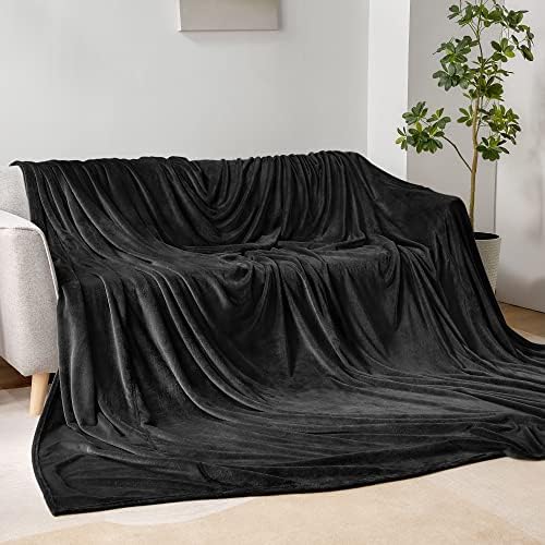 BEDELITE Fleece Blanket Soft Plush Oversized Bed Blanket Black 120"x120" - Image 4