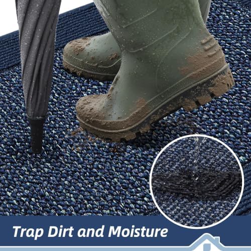 BEQHAUSE Indoor Door Mat 24" x 36", Dirt Trapper Door Mats, Blue - Image 3