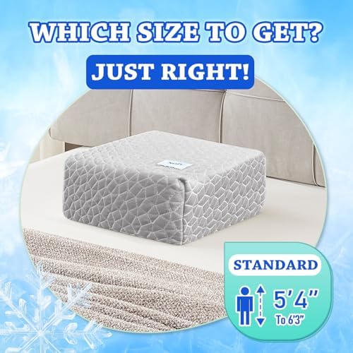 HARBOREST Cooling Cube Pillow - Side Sleeper Pillow for Neck and Shoulder Pain, Memory Foam Pillow Cube Pro with Adjustable Firmness,12"x12"x5", Grey - Image 2