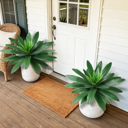 DREAMLOOM Fake Plants, 2 Pcs 21.7 Inch Bromeliads Large Artificial Plants Outdoor Faux Plants UV Resistant Realistic Tropical Greenery Outside for Planter Porch Patio Yard Garden Indoor - Image 6