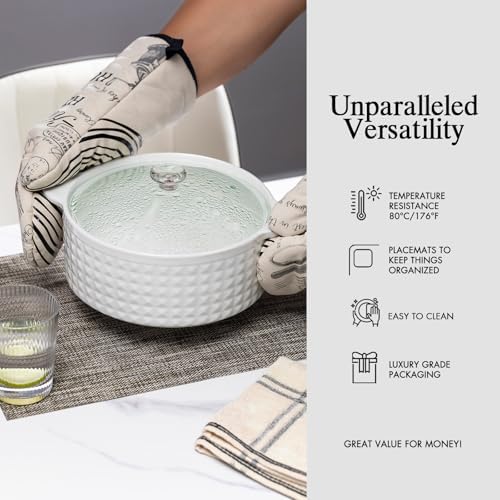 Placemats Set of 6 - Easy Clean Woven Vinyl Placemats for Dining Table, Indoor/Outdoor Place Mats, Washable PVC Table Mats（Cappuccino） - Image 5