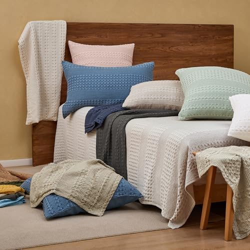 PHF Cotton Waffle Body Pillowcase 20" x 54", White, No Insert - Image 6
