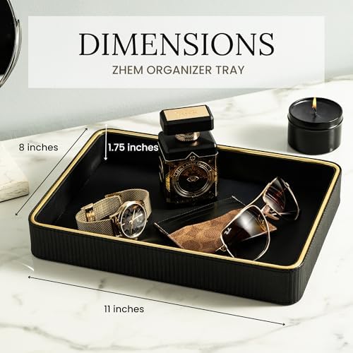Leather Cologne Organizer Valet Tray for Men| Mens Valet Catch All Tray Key Basket| Leather Organizer Catchall - Image 4