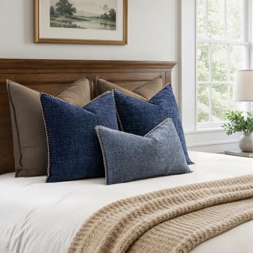 MIULEE Decorative Couch Throw Pillow Covers 18x18 Inch Navy 2 Pack - Image 6