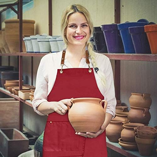 Crossback Apron with Pockets, Apron with Adjustable Straps - Image 6