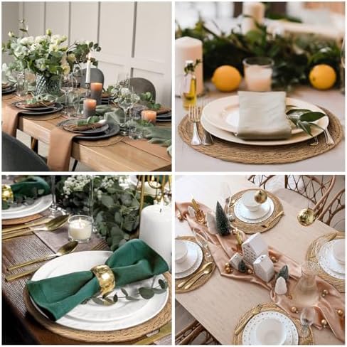 BAVIFY 13" Round Woven Placemats Set of 8, Plate Chargers for Dining Table - Image 5