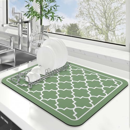 Dish Drying Mat Absorbent Dish Drying Mats for Kitchen Counter 15"x 18" by WiseLife