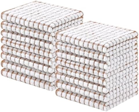 Homaxy 16 Pack Terry Kitchen Dish Cloths, 12"x12", Brown by Homaxy