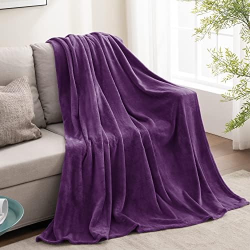 BEDELITE Fleece Blanket Soft Plush Throw for Couch Purple 50"x60" - Image 5