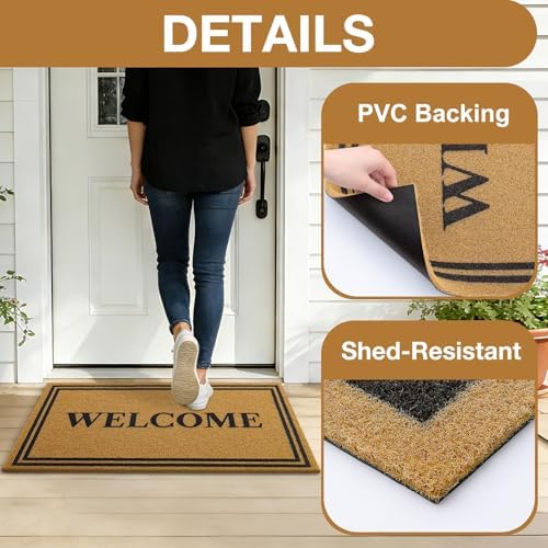 OLANLY Front Door Mat 30x17, Low Profile Doormat (Welcome) - Image 6
