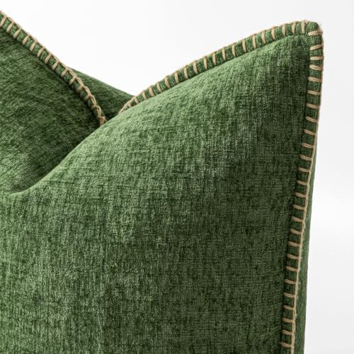 MIULEE Decorative Couch Throw Pillow Covers 22x22 Inch Forest Green 2 Pack - Image 2