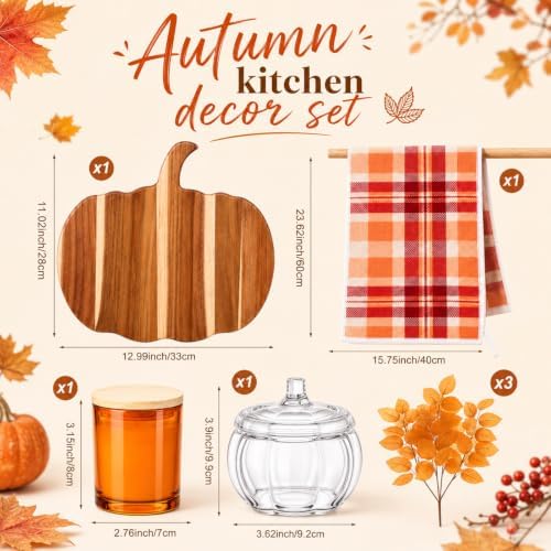 Havawish 7 Pcs Fall Kitchen Tray Table Decorations, Clear, Glass - Image 2