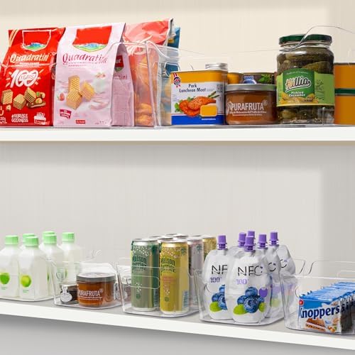 Tiawudi Set of 8 Clear Plastic Storage Bins, 2 Extra Large and 6 Small Storage Containers for Pantry Organization, Multi-Use Organizer Bins for Home, Kitchen, Cabinet, Bathroom, Fridge & Freezer - Image 6