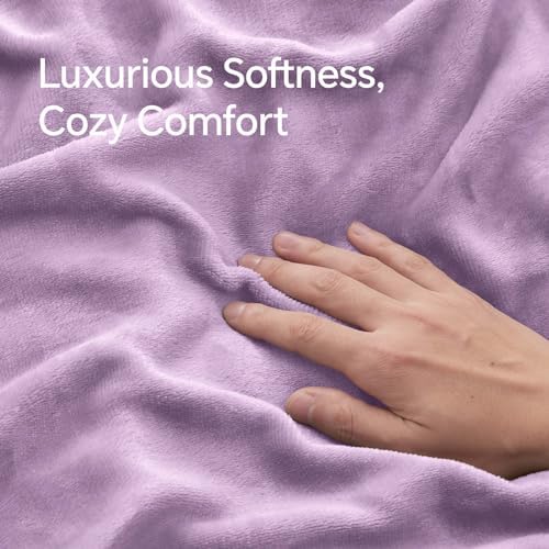 BEDELITE Flannel Pillowcases Standard Set of 2, Lavender, 20x26 Inches - Image 4