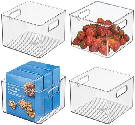iDesign Clear Plastic Storage Bins, 4-Pack by iDesign