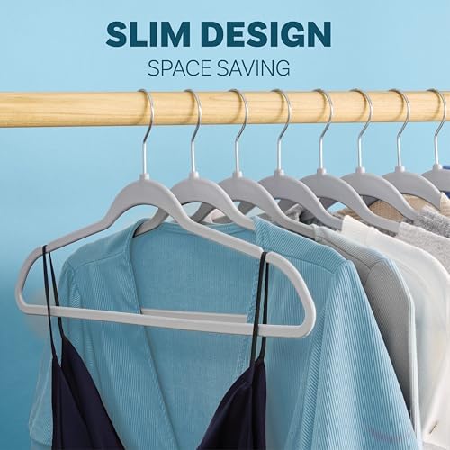DEILSY™ Non-Velvet Thin Hangers Space Saving Gray Hangers 50 Pack - Image 5