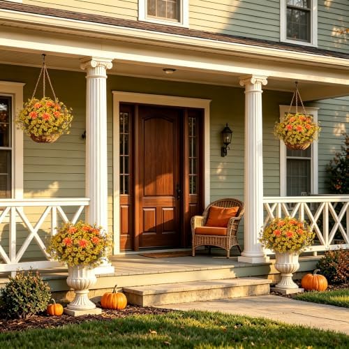 Hrobek Artificial Mums for Outdoors Planter Silk Fake Flower for Fall Decor - Image 5