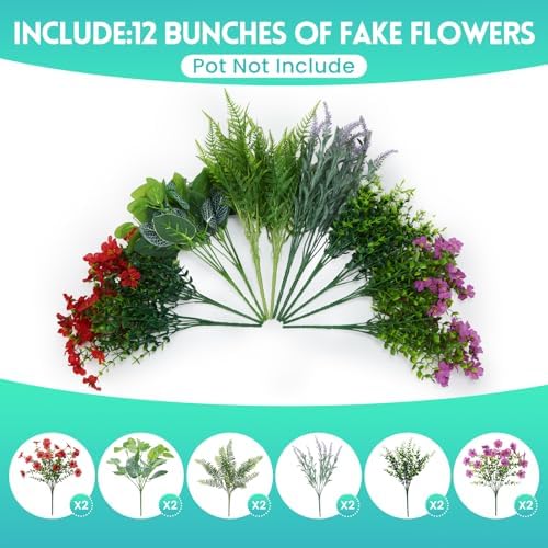 Hrobek Fake Artificial Flowers for Outdoors Faux Plants Outside Indoor - Image 2