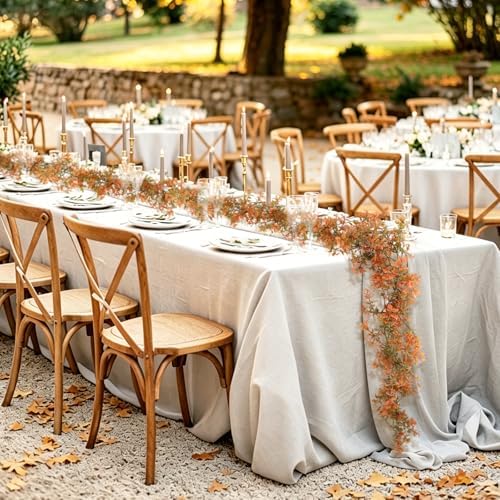 RECUTMS 2P Fall Garland Vines Artificial Plastic Mini Monstera Leaves 5.9Ft - Image 5