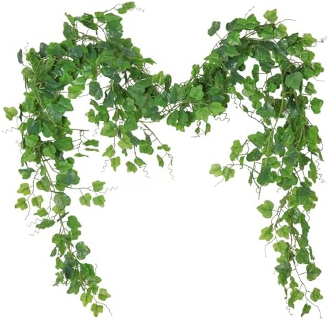 RECUTMS Artificial Vines Ivy Garland 2Pc 6.56Ft Green Grape Leaves Greenery by RECUTMS
