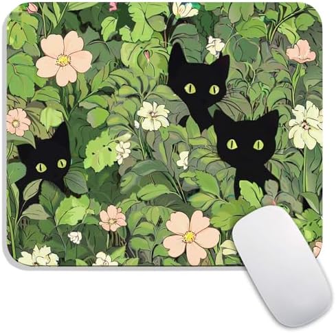 Square Mouse Pad Cute Cats,Personalized Premium-Textured Custom Mouse Mat Design,Washable Mousepad Lycra Cloth,Non-Slip Rubber Base Computer Mouse Pads for Wireless Mouse by Armanza