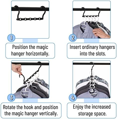 Mr. Pen- Space Saving Hangers for Clothes, 12 pcs, Black | Plastic Multi Clothes Hangers Space Saving, 5 Slots, 360° Rotating Hooks - Image 5