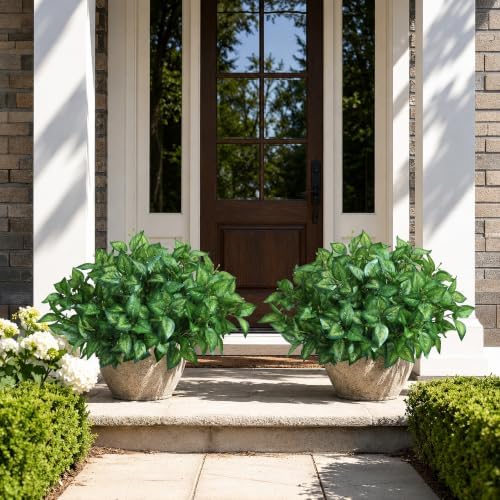 HyeFlora 5 Bundles Faux Outdoor Plants, Fake Plastic Leaves with Stems - Image 6