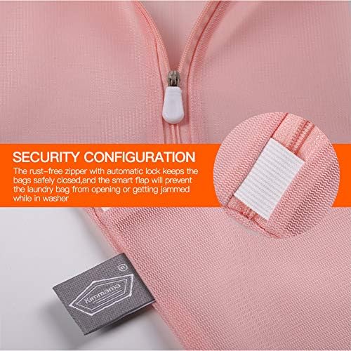 Kimmama Lingerie Bag for Washing Delicates, Pink Bra Bags for Laundry, 5pcs - Image 5
