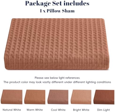 PHF Ultra Soft Waffle Body Pillowcase 20" x 54", Terracotta, No Insert - Image 5