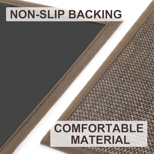LEKEEPGO Door Mat 24"x47", Non Slip Washable Indoor Door Mat, Brown - Image 3