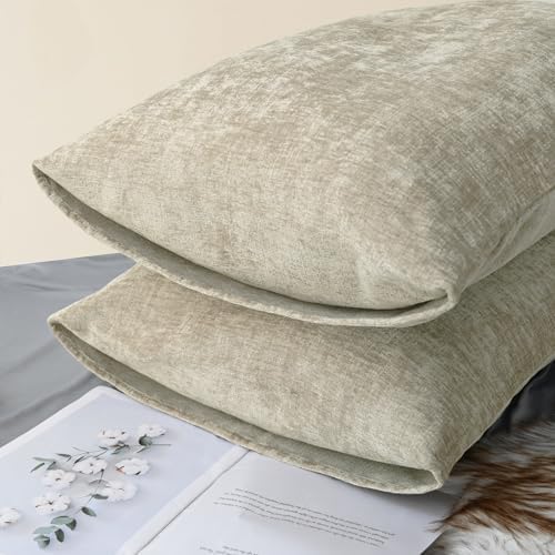 CaliTime Decorative Standard Throw Pillow Covers 26 X 20 Inches Light Taupe - Image 4