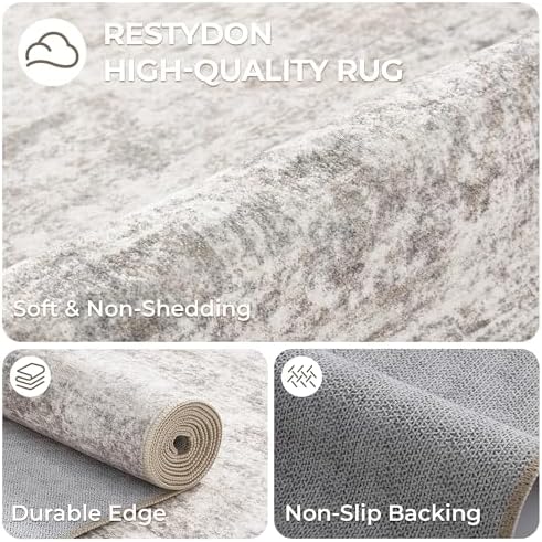 2x6 Runner Rug Non Slip,Washable Hallway Runner Rug,Taupe - Image 7