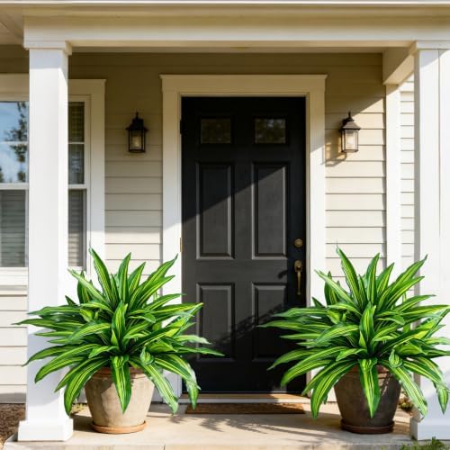 Fake Ferns, Faux Outdoor Plants UV Resistant,3D Real Touch Fake Plants,Weatherproof Artificial Plants Outdoor Indoor for Garden Porch Home Office Decor - Image 4