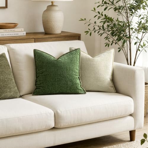 MIULEE Decorative Couch Throw Pillow Covers 22x22 Inch Forest Green 2 Pack - Image 4