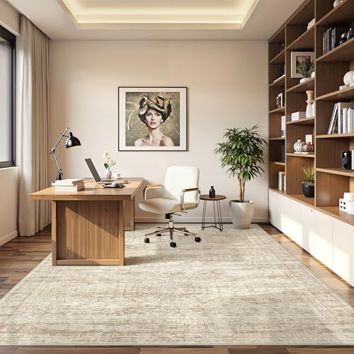 5x7 Area Rugs for Living Room,Large Washable Rug,Beige - Image 4