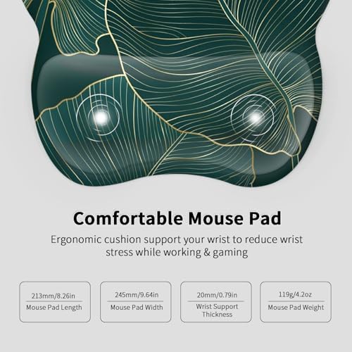 EooCoo Ergonomic Mouse Pad with Wrist Rest, Memory Foam Support Mousepad - Image 5