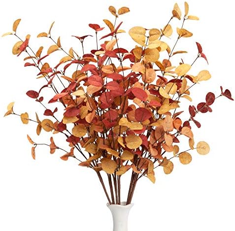 6 Pcs Artificial Eucalyptus Stems Fall Decorations with Fall Eucalyptus Leaves Autumn Decorations for Office and Home Artificial Plants for Floral Arrangement by VGIA