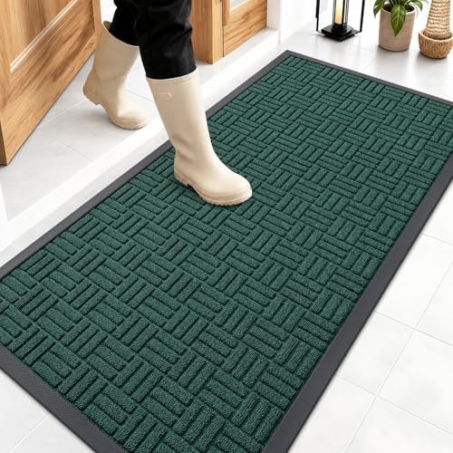 OLANLY Front Door Mat Outside Entrance 47x23, Heavy-Duty Rubber Doormat by OLANLY
