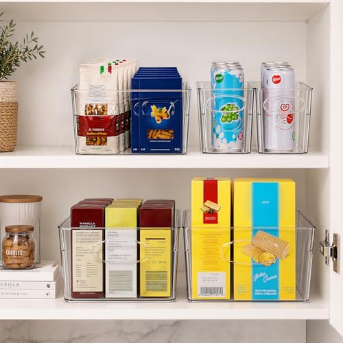 UFORU 5 Pack Clear Plastic Pantry Organizers and Storage with Handles - Image 5