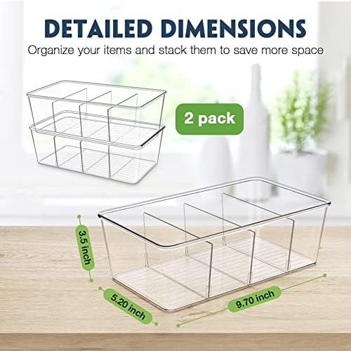 Pantry Organization and Storage Bins with Dividers Kitchen Organizer 2 Pack - Image 2