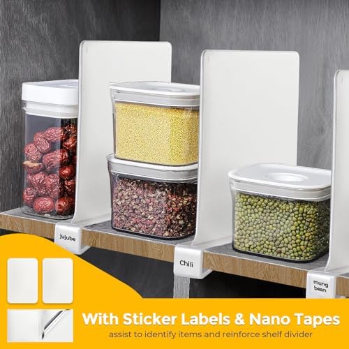 White Acrylic Shelf Dividers for Closets Organizer & Storage,6 Pack - Image 4