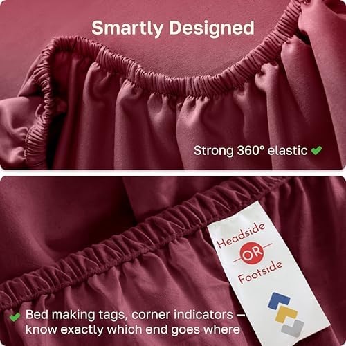California Design Den Soft 100% Cotton Sateen Queen Size Fitted Sheet - Image 5