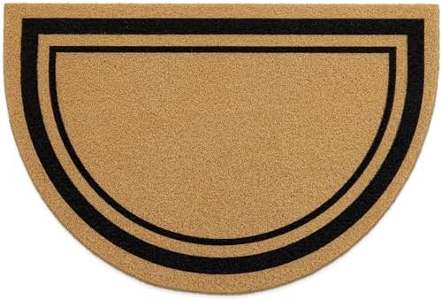 OLANLY Half Circle Door Mat 35x23, Low Profile Doormat (Border) by OLANLY