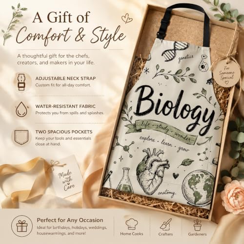 Funny Aprons for Women Men with Pockets, Cute Kitchen Apron, Adjustable Waterproof Bib, Housewarming Birthday Gift - Image 6