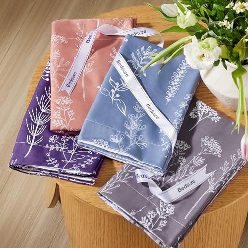 Bedsure Floral Comforter Set Cute Bedding Full Reversible Grayish Purple - Image 6