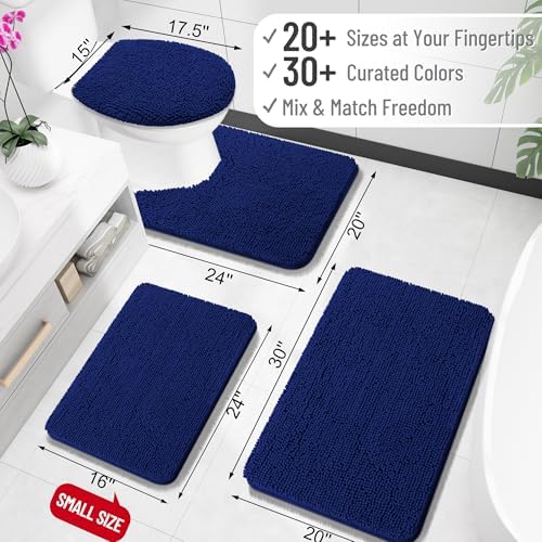OLANLY Toilet Rugs U-Shaped 20x20, Soft Absorbent Chenille Contour Rugs - Image 2