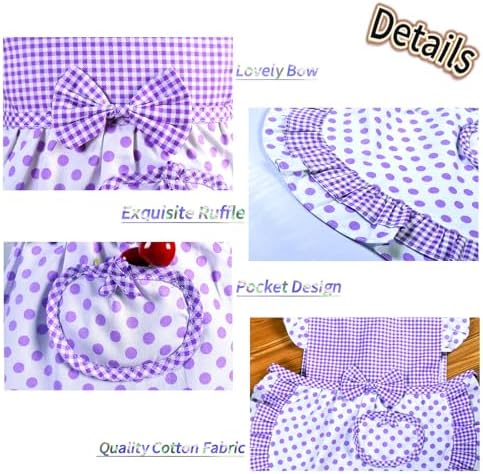 Love Potato Kids Aprons for Girls - Cute Gingham Apron with Pocket - Toddler Girl's Apron for Ages 1-3 Years - Image 4